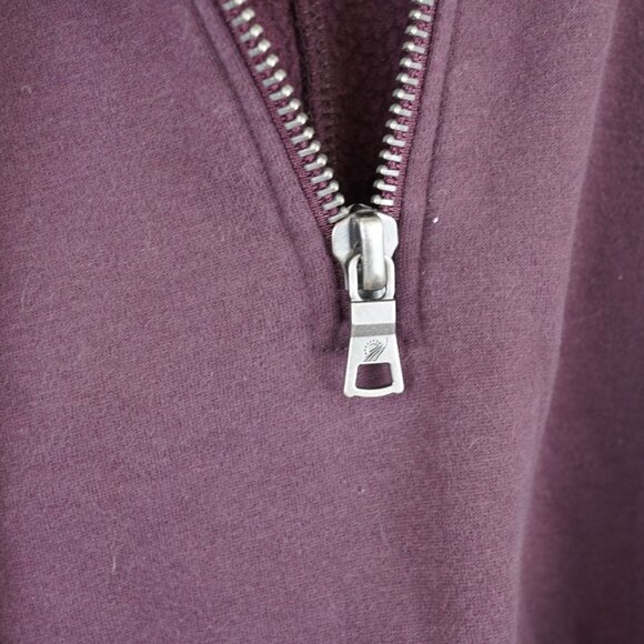 Fundamental‎ Coast Maroon 1/4 Zip Hoodie Size M Cozy Cotton Blend Pullover - Picture 3 of 9